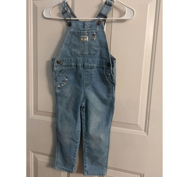 Oshkosh B'gosh Strawberry Embroidered Overalls, 3T - Picture 1 of 12